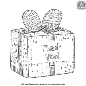 Thank You Gift Box Coloring Pages