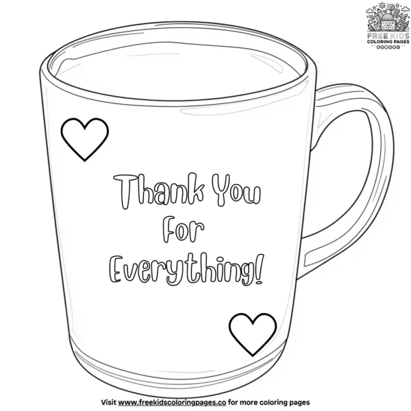 Thank you mug coloring pages