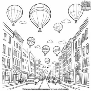 Thanksgiving balloons coloring pages