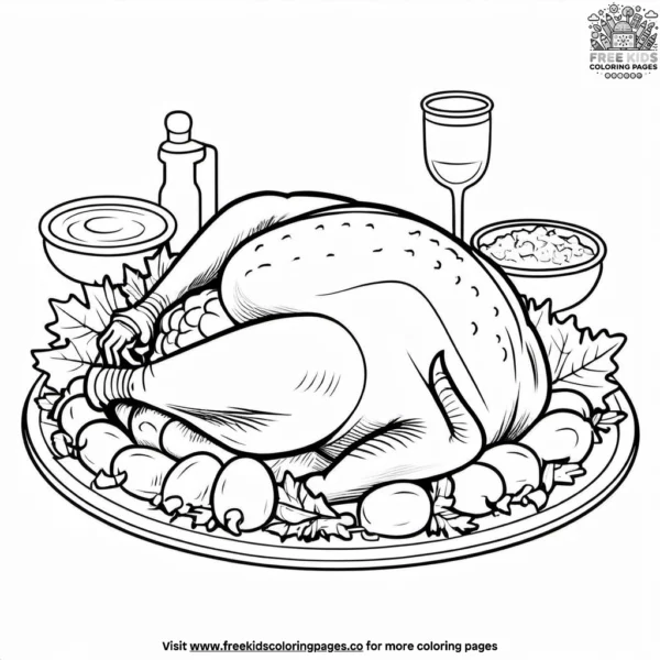 Thanksgiving mealtime coloring pages