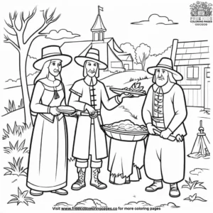 Thanksgiving Pilgrims Coloring Pages