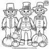 Thanksgiving Scarecrows Coloring Pages