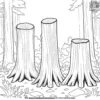 Towering Redwood Stumps Coloring Pages