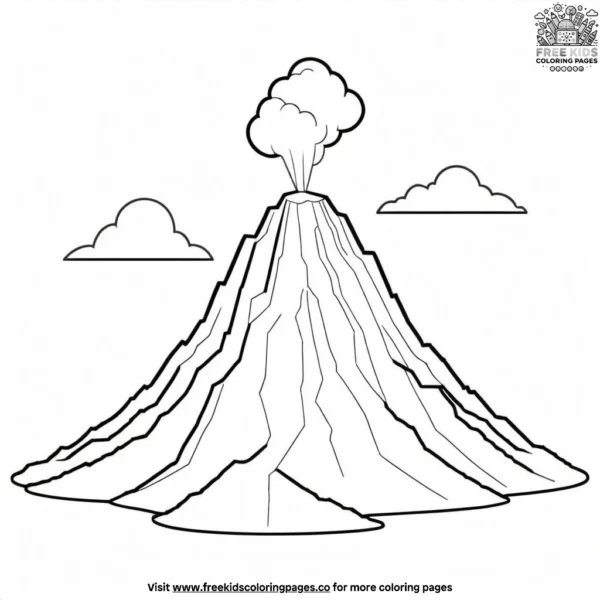 Towering volcanic peaks coloring pages