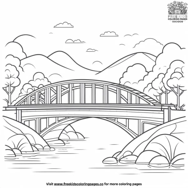 Town bridge coloring pages