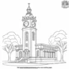 Town Clocktower Coloring Pages