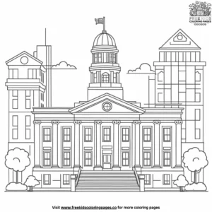 Town courthouse coloring pages