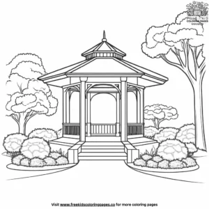 Town gazebo coloring pages