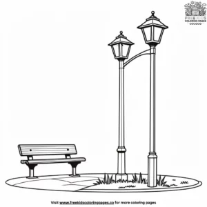 Town lamppost coloring pages