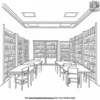 Town Library Coloring Pages