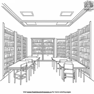 Town Library Coloring Pages