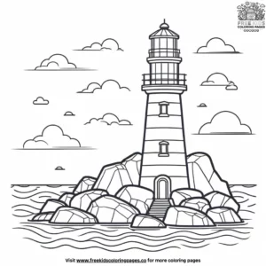 Town lighthouse coloring pages