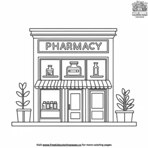 Town pharmacy coloring pages