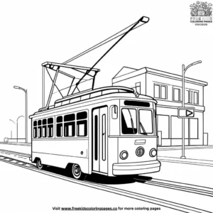 Town Trolley Coloring Pages