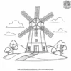 Town Windmill Coloring Pages