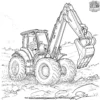 Tractor Backhoe Coloring Pages