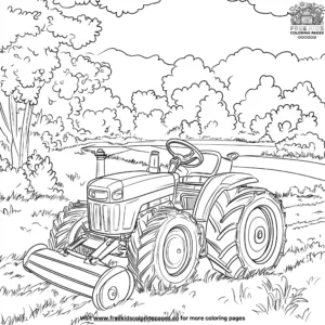 Tractor mower coloring pages