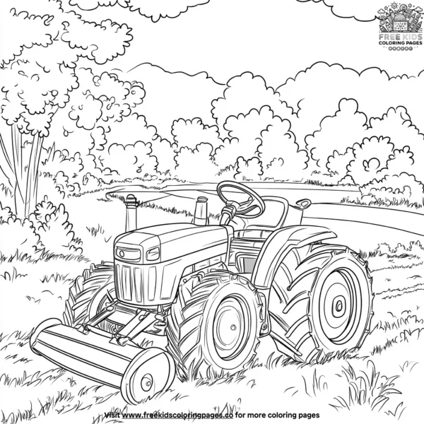 Tractor mower coloring pages