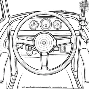 Tractor steering wheel coloring pages