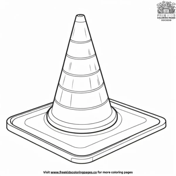 Traffic cone coloring pages