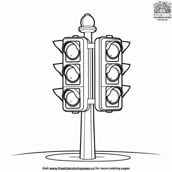 Traffic light fun coloring pages