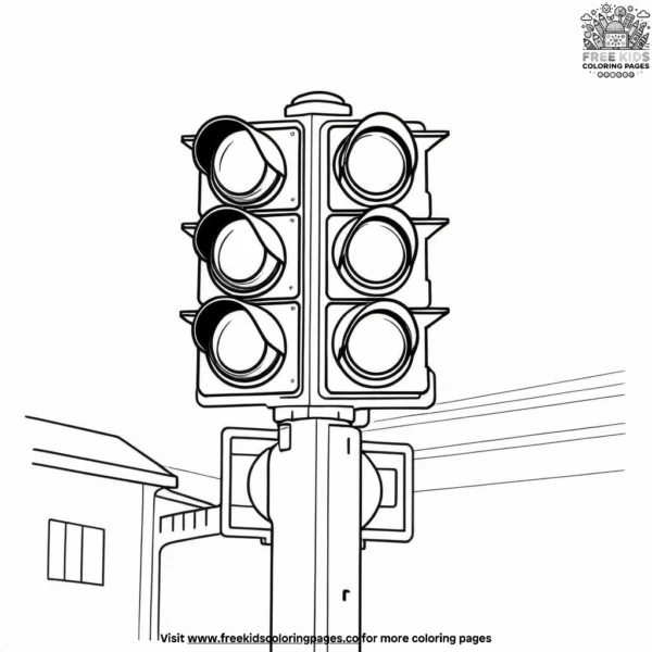 Traffic light safety coloring pages