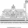 Train Station Coloring Pages