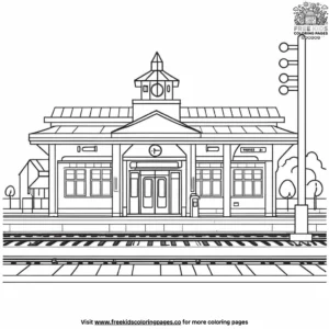 Train Station Coloring Pages