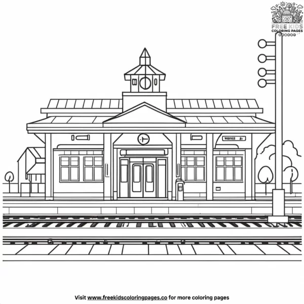 Train station coloring pages