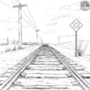 Train Track and Railroad Crossing Coloring Pages