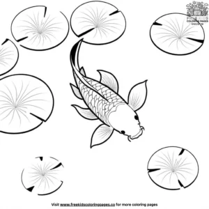 Tranquil Koi Pond Coloring Pages