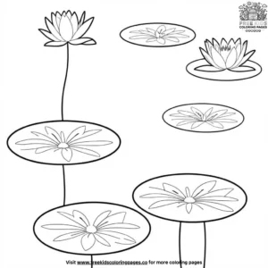 Tranquil Lily Pad Pond Coloring Pages