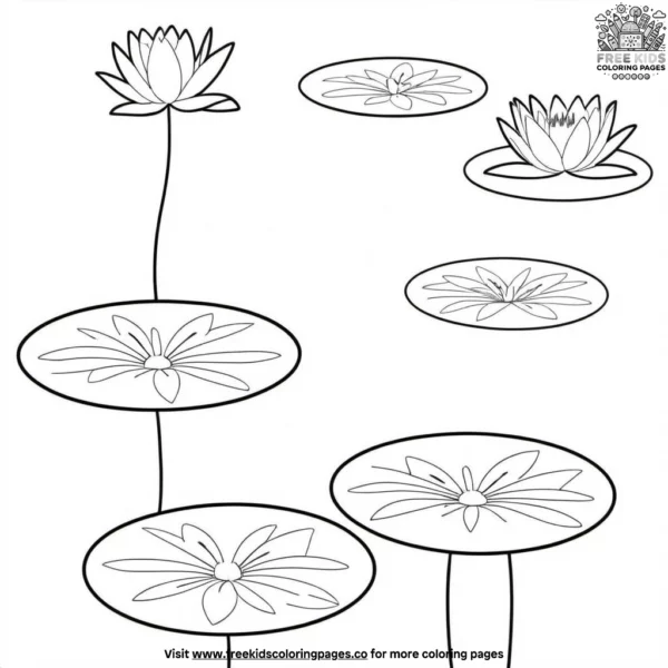 Tranquil lily pad pond coloring pages