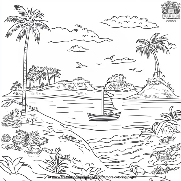 Treasure island coloring pages