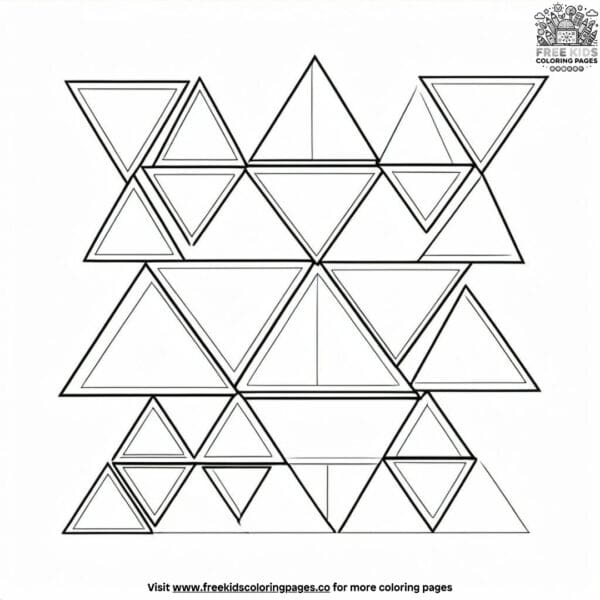 Triangle fun coloring pages