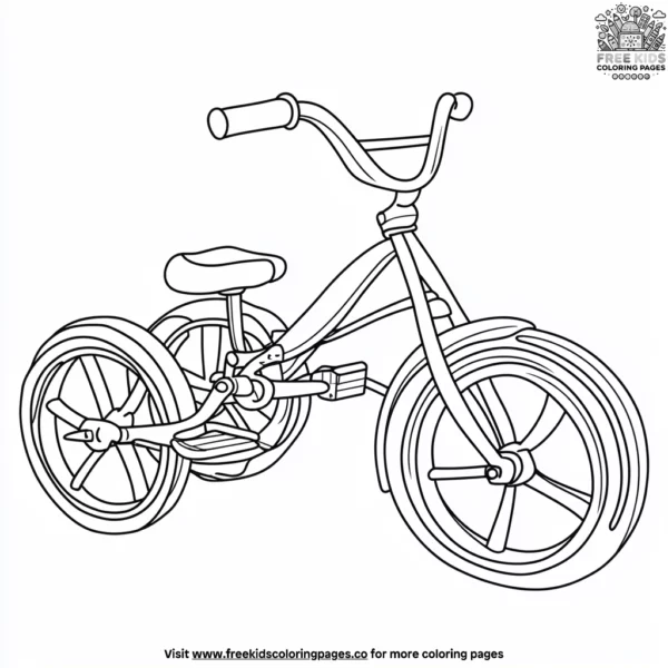 Tricycle for kids coloring pages