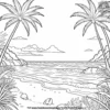 Tropical Beach Coloring Pages