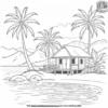 Tropical Island Paradise Coloring Pages