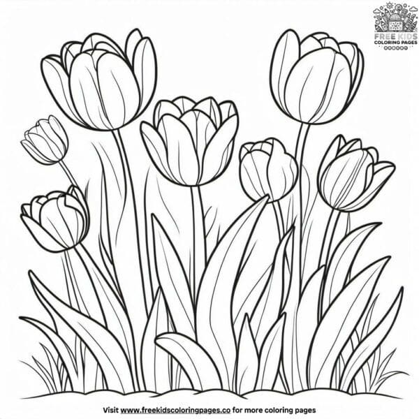 Tulip garden wonders coloring pages