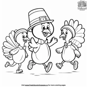 Turkey trot race coloring pages