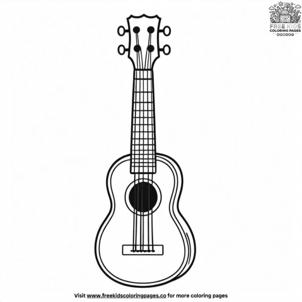 Ukulele coloring pages