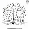 Umbrella and Raindrops Coloring Pages