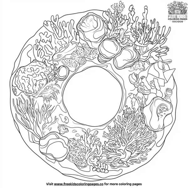 Underwater donut world coloring pages