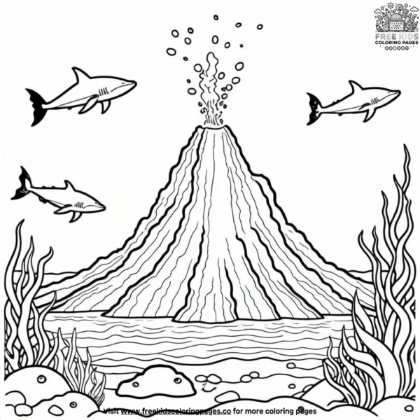 Underwater volcano coloring pages