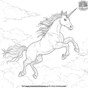 Unicorn Cloud Coloring Pages