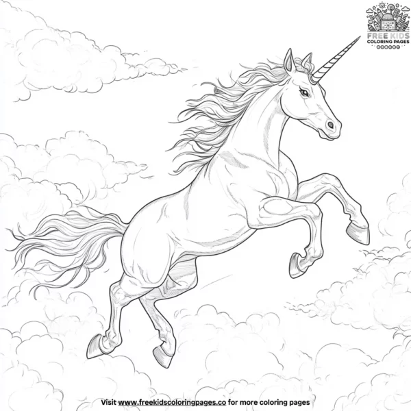 Unicorn cloud coloring pages