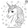 Unicorn Hearts Coloring Pages