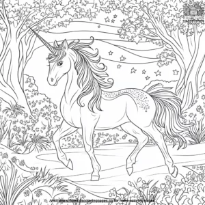 Unicorn magic coloring pages