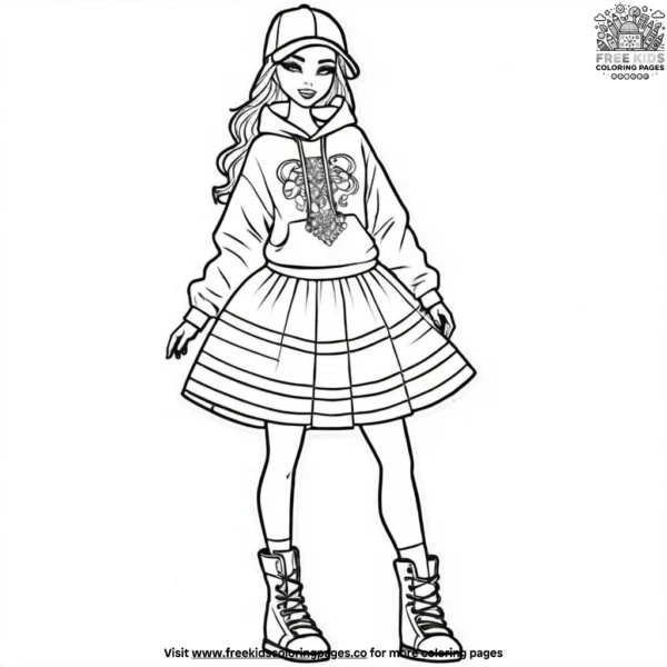 Urban fashion outfits coloring pages