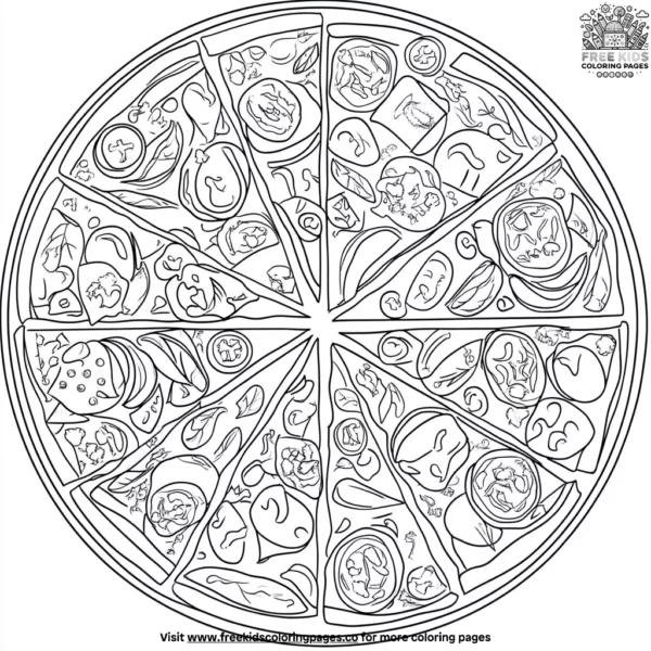 Veggie pizza delight coloring pages